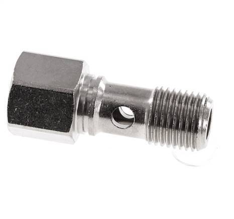 1-way nickel-plated Brass Banjo Bolt with G1/4'' Male and Female Threads L28mm [2 Pieces]
