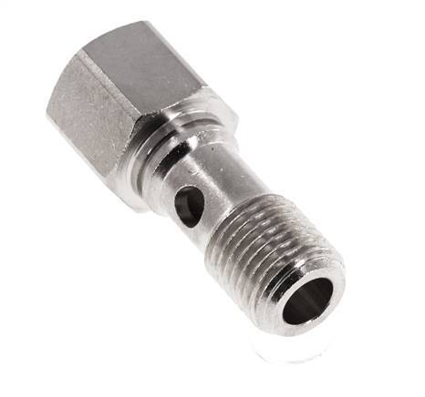 1-way nickel-plated Brass Banjo Bolt with G1/4'' Male and Female Threads L28mm [2 Pieces]