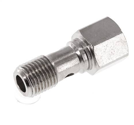1-way nickel-plated Brass Banjo Bolt with G1/4'' Male and Female Threads L28mm [2 Pieces]