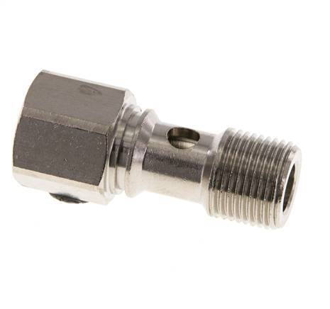 1-way nickel-plated Brass Banjo Bolt with G3/8'' Male and Female Threads L32mm