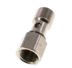 1-way nickel-plated Brass Banjo Bolt with G3/8'' Male and Female Threads L32mm