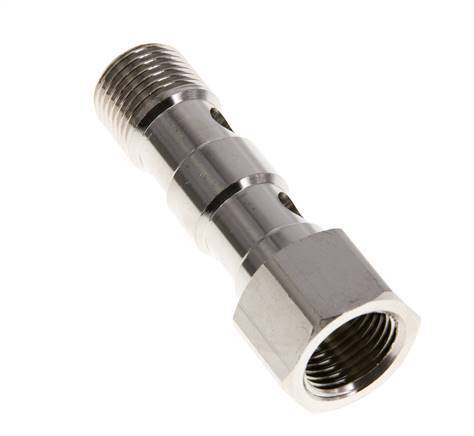 2-way nickel-plated Brass Banjo Bolt with G1/2'' Male and Female Threads L62.5mm