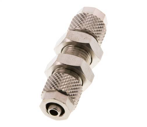 6x4 Nickel plated Brass Straight Push-on Fitting Bulkhead [2 Pieces]