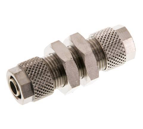 8x6 & 6x4 Nickel plated Brass Straight Push-on Fitting Bulkhead [2 Pieces]