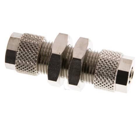 8x6 & 6x4 Nickel plated Brass Straight Push-on Fitting Bulkhead [2 Pieces]