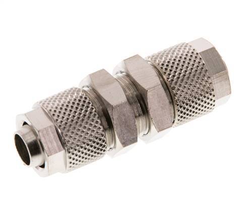 10x8 Nickel plated Brass Straight Push-on Fitting Bulkhead