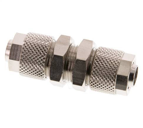 10x8 Nickel plated Brass Straight Push-on Fitting Bulkhead