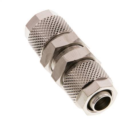 10x8 Nickel plated Brass Straight Push-on Fitting Bulkhead