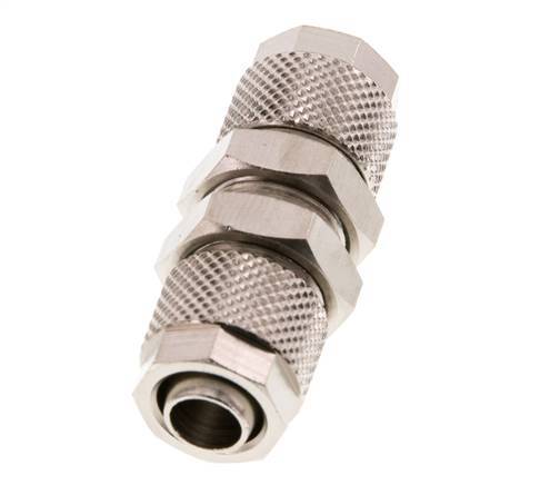 10x8 Nickel plated Brass Straight Push-on Fitting Bulkhead