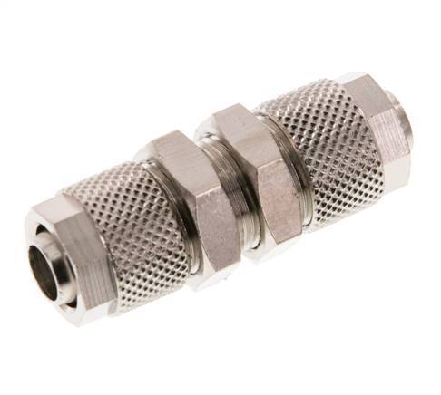 10x8 Nickel plated Brass Straight Push-on Fitting Bulkhead