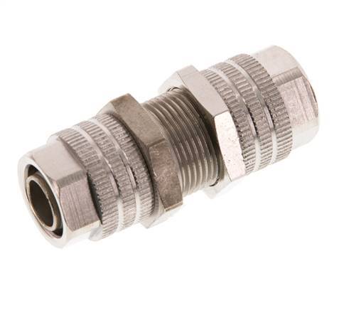 11.6x9 Nickel plated Brass Straight Push-on Fitting Bulkhead