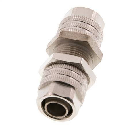 11.6x9 Nickel plated Brass Straight Push-on Fitting Bulkhead