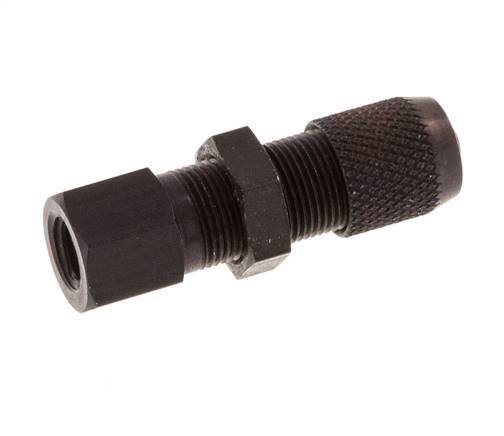 4.3x3 & M5 Aluminum Straight Push-on Fitting with Female Threads Bulkhead