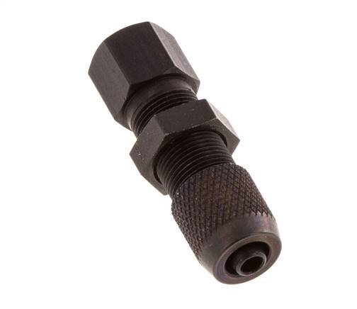 4.3x3 & M5 Aluminum Straight Push-on Fitting with Female Threads Bulkhead
