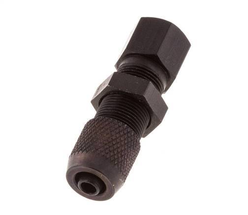 4.3x3 & M5 Aluminum Straight Push-on Fitting with Female Threads Bulkhead