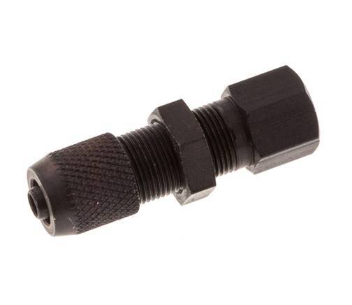 4.3x3 & M5 Aluminum Straight Push-on Fitting with Female Threads Bulkhead