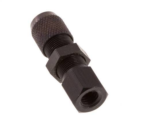 4.3x3 & M5 Aluminum Straight Push-on Fitting with Female Threads Bulkhead