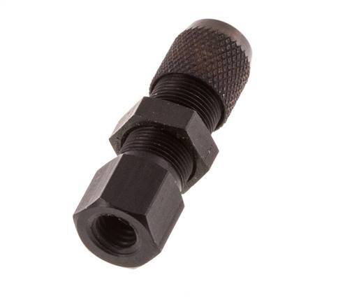 4.3x3 & M5 Aluminum Straight Push-on Fitting with Female Threads Bulkhead