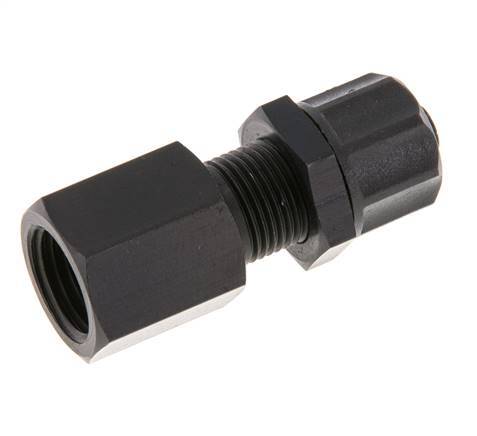 8x6 & G1/4'' Aluminum Straight Push-on Fitting with Female Threads Bulkhead