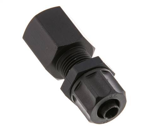 8x6 & G1/4'' Aluminum Straight Push-on Fitting with Female Threads Bulkhead