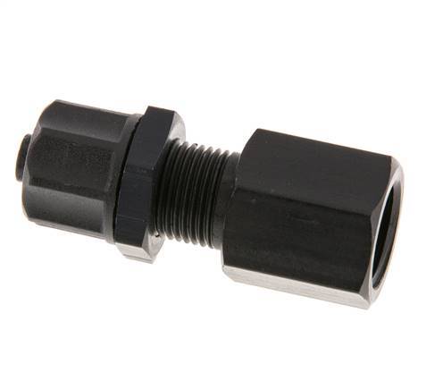 8x6 & G1/4'' Aluminum Straight Push-on Fitting with Female Threads Bulkhead