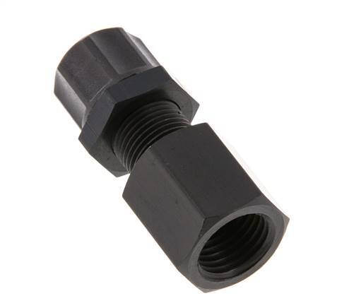 8x6 & G1/4'' Aluminum Straight Push-on Fitting with Female Threads Bulkhead