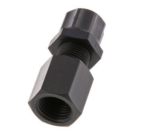 8x6 & G1/4'' Aluminum Straight Push-on Fitting with Female Threads Bulkhead