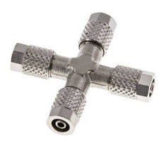 5x3 Nickel plated Brass Cross Push-on Fitting