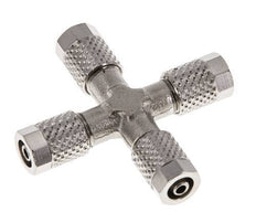 5x3 Nickel plated Brass Cross Push-on Fitting