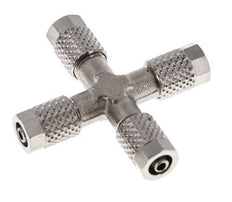 5x3 Nickel plated Brass Cross Push-on Fitting