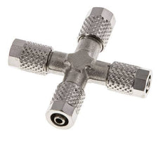5x3 Nickel plated Brass Cross Push-on Fitting