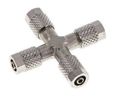 5x3 Nickel plated Brass Cross Push-on Fitting