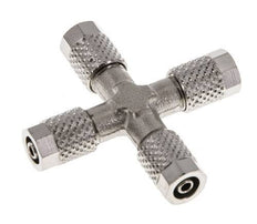 5x3 Nickel plated Brass Cross Push-on Fitting