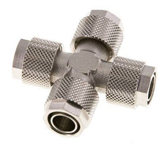 12x10 Nickel plated Brass Cross Push-on Fitting