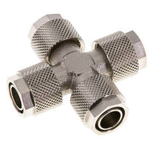 12x10 Nickel plated Brass Cross Push-on Fitting
