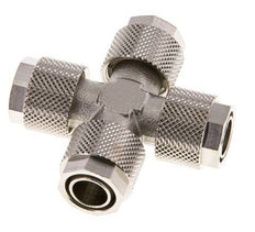 12x10 Nickel plated Brass Cross Push-on Fitting