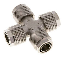 12x10 Nickel plated Brass Cross Push-on Fitting