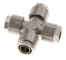 12x10 Nickel plated Brass Cross Push-on Fitting