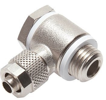 8x6 & G1/2'' Nickel plated Brass Banjo Push-on Fitting with Male Threads with O-ring Rotatable