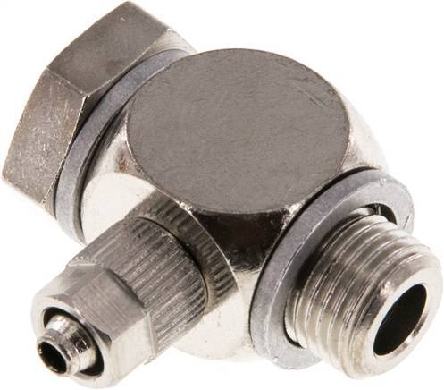 5x3 & G1/8'' Nickel plated Brass Banjo Push-on Fitting with Male Threads with O-ring Rotatable [10 Pieces]