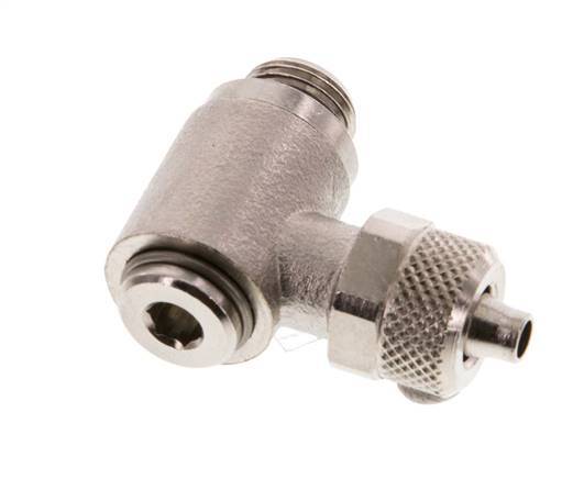 6x4 & G1/8'' Nickel plated Brass Elbow Push-on Fitting with Male Threads Rotatable Inner Hexagon