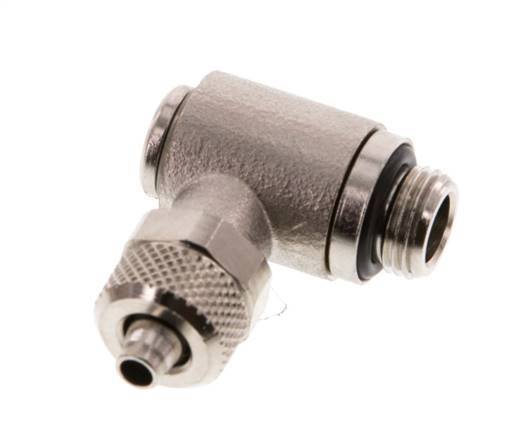 6x4 & G1/8'' Nickel plated Brass Elbow Push-on Fitting with Male Threads Rotatable Inner Hexagon