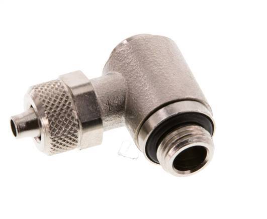 6x4 & G1/8'' Nickel plated Brass Elbow Push-on Fitting with Male Threads Rotatable Inner Hexagon
