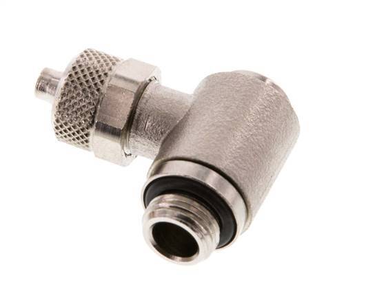 6x4 & G1/8'' Nickel plated Brass Elbow Push-on Fitting with Male Threads Rotatable Inner Hexagon