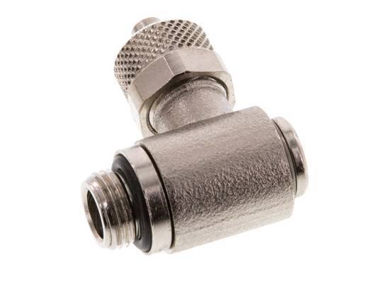 6x4 & G1/8'' Nickel plated Brass Elbow Push-on Fitting with Male Threads Rotatable Inner Hexagon