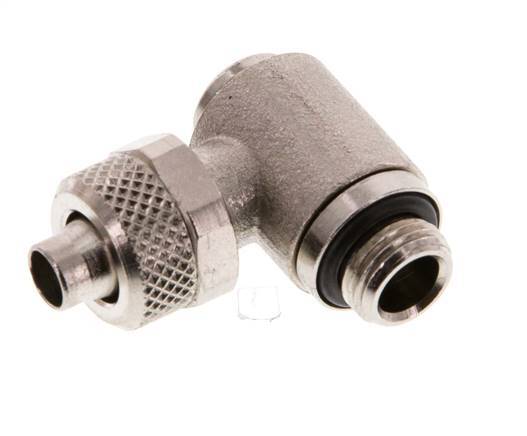 8x6 & G1/8'' Nickel plated Brass Elbow Push-on Fitting with Male Threads Rotatable Inner Hexagon
