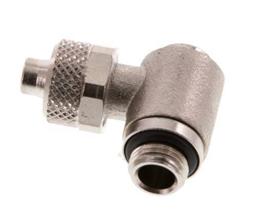 8x6 & G1/8'' Nickel plated Brass Elbow Push-on Fitting with Male Threads Rotatable Inner Hexagon