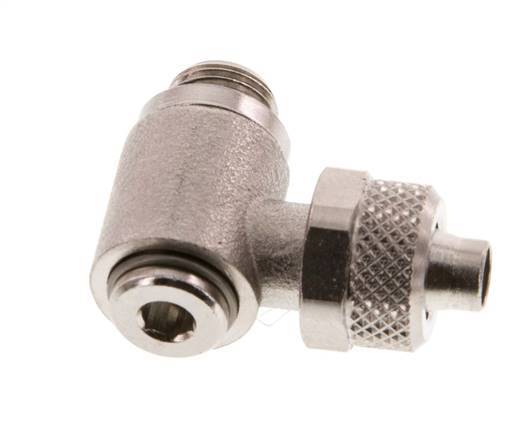 8x6 & G1/8'' Nickel plated Brass Elbow Push-on Fitting with Male Threads Rotatable Inner Hexagon