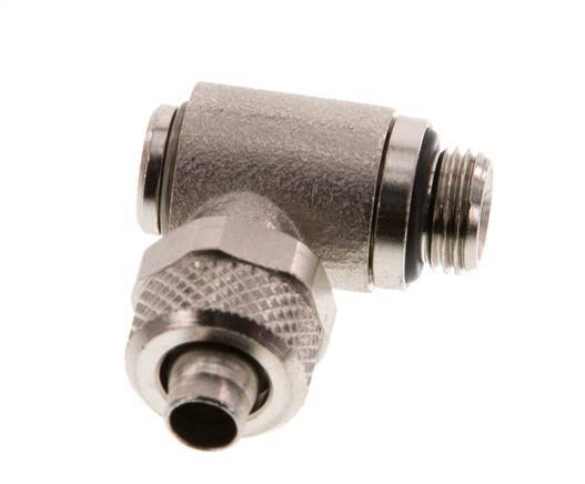 8x6 & G1/8'' Nickel plated Brass Elbow Push-on Fitting with Male Threads Rotatable Inner Hexagon