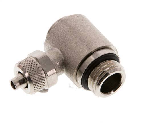 6x4 & G1/4'' Nickel plated Brass Elbow Push-on Fitting with Male Threads Rotatable Inner Hexagon